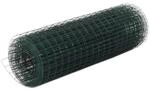 vidaXL Drahtzaun Stahl mit PVC-Beschichtung 25x0,5 m Gr&uuml;n 143632