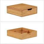 Relaxdays Schubladenbox Bambus Natur 1 Einschub 10 cm x 29,5 cm x 30 cm 2,4 kg
