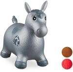 Relaxdays H&uuml;pftier Pferd Kunststoff Grau BPA-frei 48 cm x 26 cm x 58 cm 1,3 kg