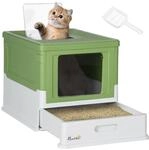 PawHut Katzentoilette mit Deckel Bodenschale