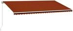 vidaXL Einziehbare Markise Handbetrieben 600 x 300 cm Orange und Braun 3051227
