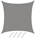 AMANKA HDPE Sonnensegel Wasserdurchl&auml;ssig - 6 x 6 m Viereckig Grau