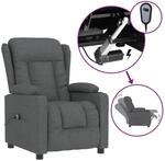 vidaXL Relaxsessel Elektrisch Dunkelgrau Stoff 3098778