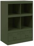 vidaXL Highboard Olivgr&uuml;n 67x39x95 cm Stahl 841803