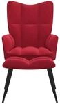 vidaXL Relaxsessel mit Hocker Wei&szlig;rot Samt Modell 5