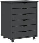 vidaXL Rollschrank mit Schubladen MOSS Grau Massivholz Kiefer Modell 2
