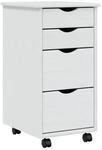 vidaXL Rollschrank mit Schubladen MOSS Wei&szlig; Massivholz Kiefer Modell 5