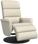 vidaXL Massagesessel mit Fu&szlig;teil Creme Kunstleder 356725