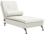 vidaXL Massage-Chaiselongue mit Nackenrolle Creme Samt 379457