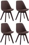 CLP 4er Set Besucherst&uuml;hle Borneo V2 Stoff Braun/Walnuss
