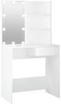 vidaXL Schminktisch mit LED Wei&szlig; 74,5x40x141 cm
