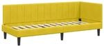 vidaXL Eckbettgestell mit Kopfteil Gelb 80 x 200 cm Stoff 42016334