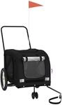 vidaXL Fahrradanh&auml;nger Hunde Schwarz Oxford-Gewebe und Eisen 93905