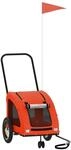 vidaXL Fahrradanh&auml;nger Hunde Orange und Grau Oxford-Gewebe und Eisen 93970