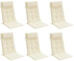 vidaXL Hochlehner-Auflagen 6 Stk Creme Oxford-Gewebe 361882