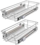 vidaXL Einbauschublade Korbauszug 2 Stk Silbern 300 mm 50478