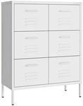 vidaXL Schubladenschrank Wei&szlig; 80x35x101,5 cm Stahl 336152