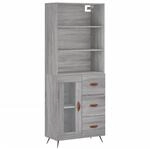 vidaXL Highboard Grau Sonoma 69,5x34x180 cm Holzwerkstoff 3189483