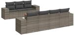 vidaXL 8-Tlg Garten-Sofagarnitur mit Kissen Grau Poly Rattan 3257684