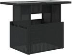vidaXL Gartentisch mit Glasplatte Schwarz 100x55x73 cm Poly Rattan 365970
