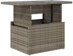 vidaXL Gartentisch mit Glasplatte Grau 100x55x73 cm Poly Rattan 366121