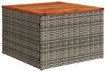 vidaXL Gartentisch Grau 55x55x37 cm Poly Rattan und Akazienholz 366126
