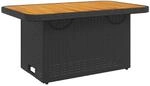 vidaXL Gartentisch Schwarz 90x55x71 cm Poly Rattan und Akazienholz 368275