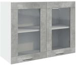 vidaXL H&auml;ngeglasschrank Lyon Betongrau 80x31x60 cm 856118