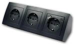 McPower Steckdosenblock Flair 3-Fach Schwarz USB A USB C