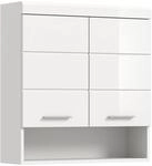 H&auml;ngeschrank 74 cm x 79 cm x 24 cm Front Wei&szlig; Hochglanz FSC&reg;