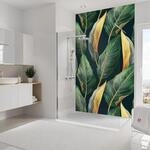 Schulte Duschr&uuml;ckwand DecoDesign Tropenbl&auml;tter Gold 255 cm x 150 cm