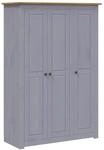vidaXL Kleiderschrank 3-T&uuml;rig Grau 118&times;50&times;171,5 cm Kiefer Panama Serie