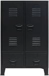 vidaXL Kleiderschrank Metall Industrie-Stil 67 x 35 x 107 cm Schwarz