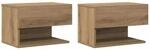 vidaXL Wand-Nachttische 2 Stk Artisan-Eiche 856823