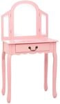 vidaXL Schminktisch mit Hocker Rosa 65x36x128 cm Paulownia-Holz MDF