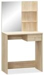 vidaXL Schminktisch Holzwerkstoff 75x40x141 cm Eiche