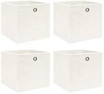 vidaXL Aufbewahrungsboxen 4 Stk Wei&szlig; 32x32x32 cm Stoff 288349