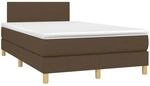vidaXL Boxspringbett mit Matratze Dunkelbraun 120x190 cm Stoff 3269761