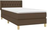 vidaXL Boxspringbett mit Matratze Dunkelbraun 90x190 cm Stoff 3130476