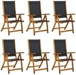vidaXL Gartenst&uuml;hle 6 Stk Klappbar Massivholz Akazie und Textilene 3120455