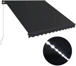 vidaXL Markise Manuell Einziehbar mit LED 350x250 cm Anthrazit 3051244