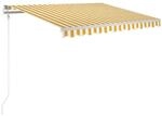vidaXL Markise Manuell Einziehbar 350x250 cm Gelb und Wei&szlig; 3068878