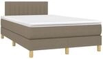 vidaXL Boxspringbett mit Matratze & LED Taupe 120x190 cm Stoff 3270106