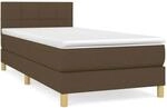 vidaXL Boxspringbett mit Matratze Dunkelbraun 90x190 cm Stoff1467242
