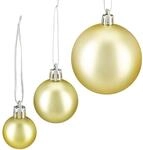 Relaxdays Christbaumkugeln 100er Set Kunststoff Gold Gl&auml;nzend Matt Glitzernd 3