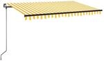 vidaXL Markise Manuell Einziehbar 400x350 cm Gelb und Wei&szlig; 3069178