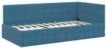 vidaXL Eckbettgestell mit Kopfteil Blau 90 x 200 cm Stoff 42016387