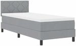 vidaXL Boxspringbett mit Matratze Hellgrau 80 x 200 cm Stoff 3338720