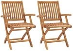 vidaXL Klappbare Gartenst&uuml;hle 2 Stk Massivholz Teak 315104