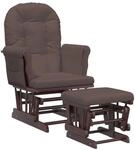 vidaXL Schaukelsessel mit Hocker Gleitend Braun Stoff